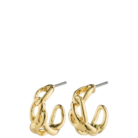 Pilgrim Rani Gold Twist Link Hoop Earrings
