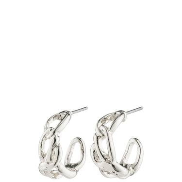 Pilgrim Rani Silver Twist Link Hoop Earrings