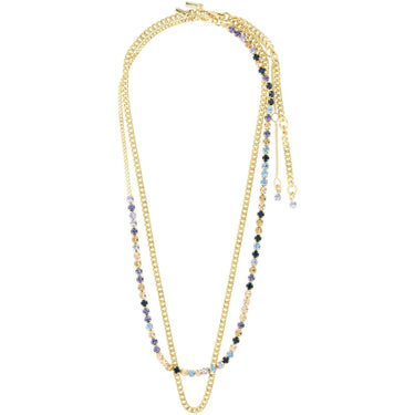 Pilgrim Reign Gold & Blue Double Necklace