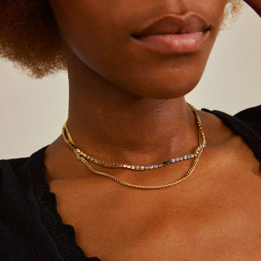 Pilgrim Reign Gold & Blue Double Necklace