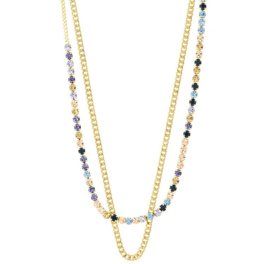 Pilgrim Reign Gold & Blue Double Necklace
