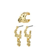 Pilgrim Rhythm Gold Hoop Earrings & Cuff Set