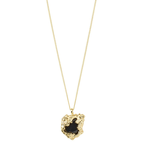 Pilgrim Rhythm Gold Black Pendant Necklace