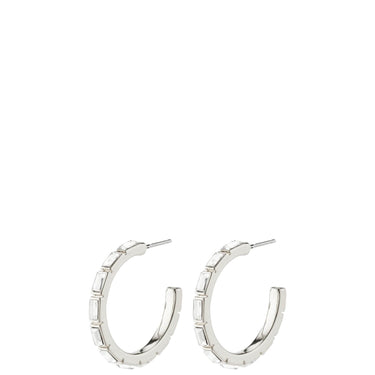 Pilgrim Rue Silver Crystal Hoop Earrings