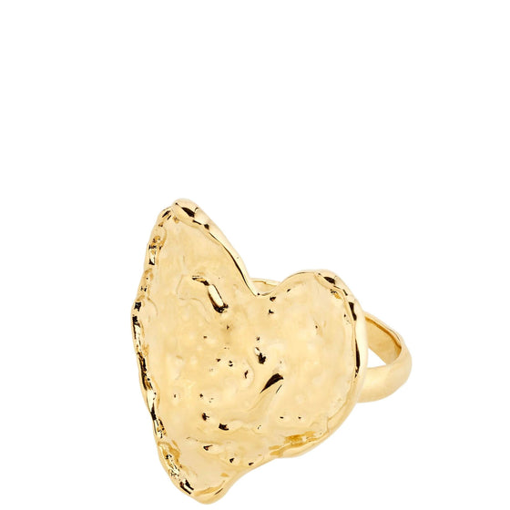 pilgrim-ryan-gold-large-hammered-heart-ring