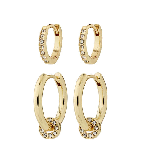 Pilgrim Scottie Gold Hoop Earring Set