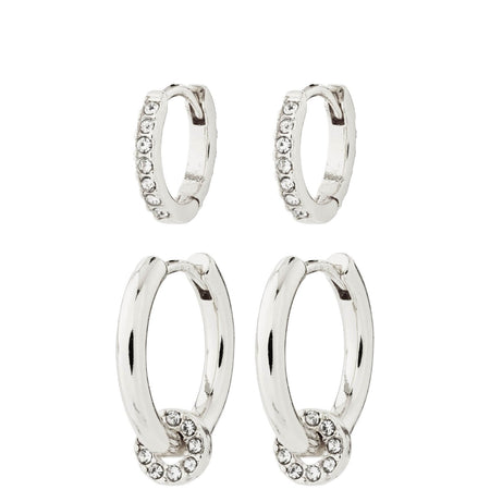 Pilgrim Scottie Silver Hoop Earrings Set