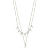 Pilgrim Sia Silver Crystal Double Chain Necklace