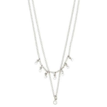 Pilgrim Sia Silver Crystal Double Chain Necklace