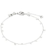 A delicate sterling silver chain anklet with small flat disc charms and a lobster clasp, displayed on a clean white background.