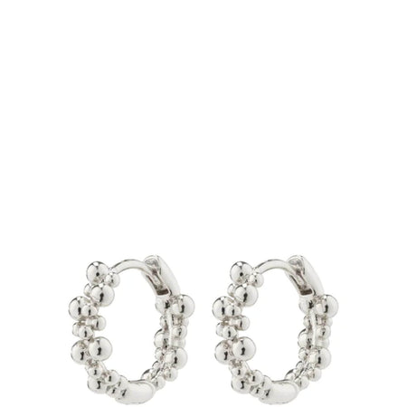 Pilgrim Solidarity Small Bubbles Silver Hoop Earrings