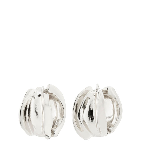 Pilgrim Stay Silver Chunky Hoop Earrings