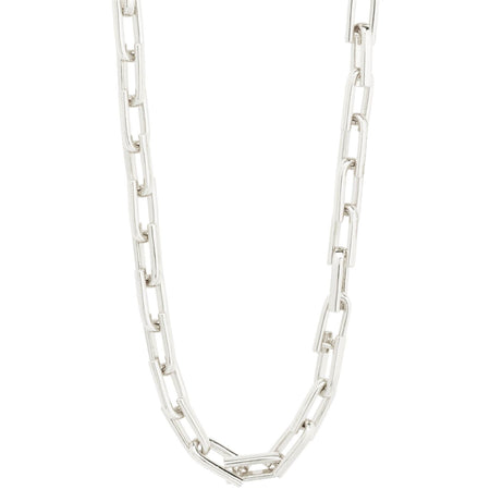 Pilgrim Stay Silver Chunky Oval Rectangle Link Necklace