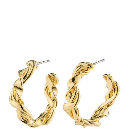 Pilgrim Sun Gold Twisted Hoop Earrings