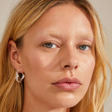 Pilgrim Sun Silver Twisted Hoop Earrings