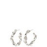 Pilgrim Sun Silver Twisted Hoop Earrings