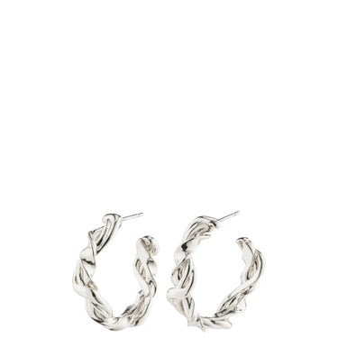 Pilgrim Sun Silver Twisted Hoop Earrings