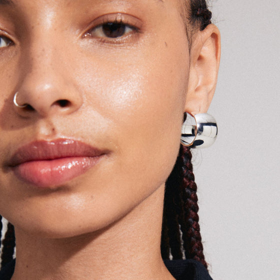 Pilgrim Talulla Silver Chunky Hoop Earrings