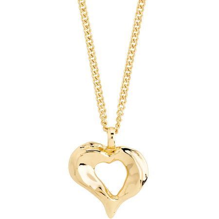 Pilgrim Tide Gold Large Heart Necklace