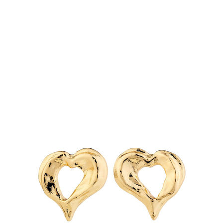 Pilgrim Tide Gold Small Heart Stud Earrings