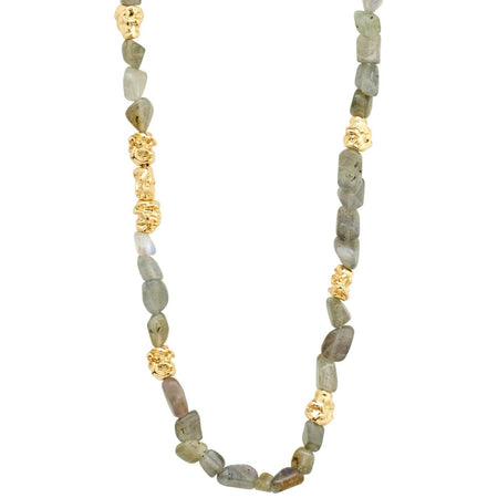 Pilgrim Trust Gold Grey Bead Necklace