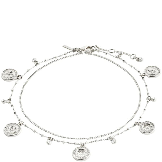 Pilgrim Veronica Silver Coin Anklet