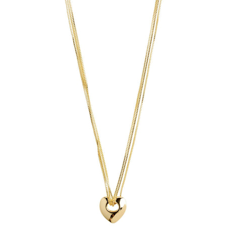 Pilgrim Wave Gold Chunky Heart Necklace