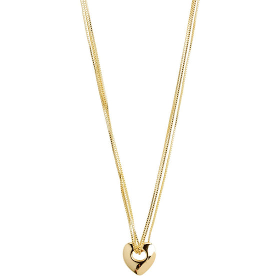 Pilgrim Wave Gold Chunky Heart Necklace