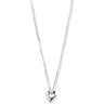 Pilgrim Wave Silver Chunky Heart Necklace