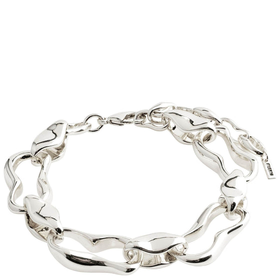 Pilgrim Wave Silver Chunky Link Bracelet