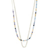 Pilgrim Reign Silver & Blue Double Necklace