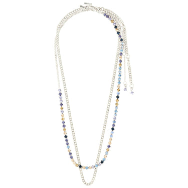 Pilgrim Reign Silver & Blue Double Necklace