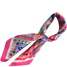 Pink Floral Tile Pattern Neck Scarf