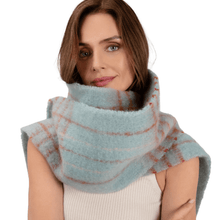 ladies blue check scarf