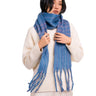 powder-angelica-cosy-check-skinny-scarf-navy