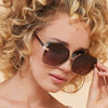 Powder Angelina Sunglasses - Mahogany
