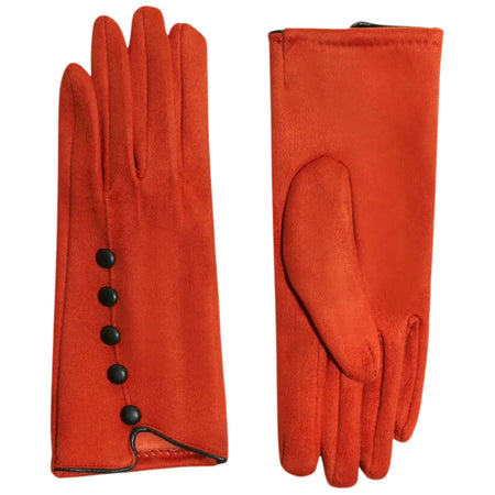 Powder Beatrice Suede Gloves - Tangerine