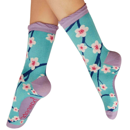 Powder Cherry Blossom Ankle Socks