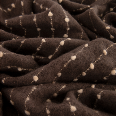 close up of brown and white scarf