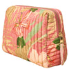 Powder Delicate Tropical Quilted Printed Velvet Wash Bag - Candy