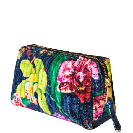 Powder Exotic Evening Quilted Printed Velvet Vanity Bag