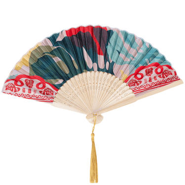 powder-exotic-leaves-hand-fan