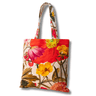 Floral tote bag with colorful flowers on a white background