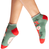 ladies green trainers socks with flowers