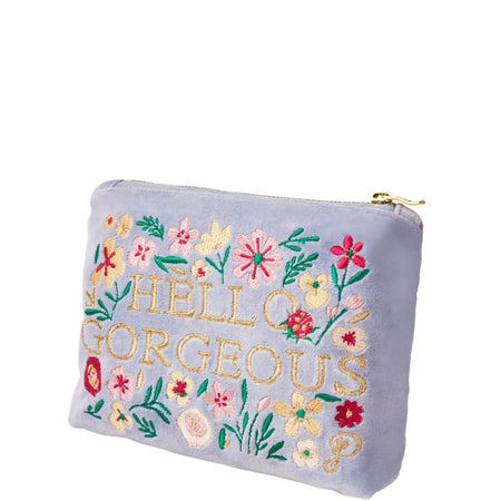 Powder Hello Gorgeous Blue Velvet Mini Pouch/Purse