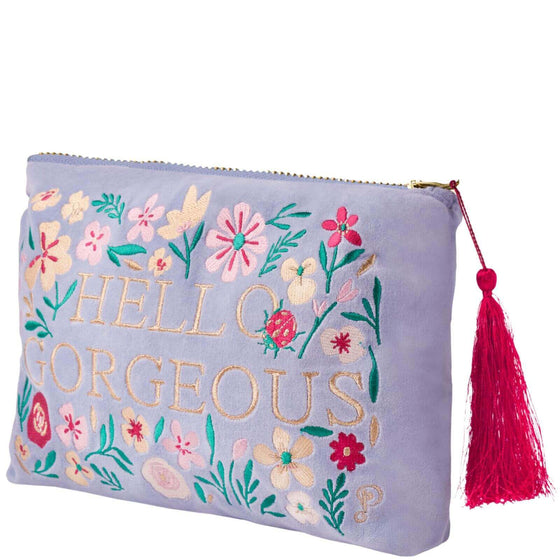 powder-hello-gorgeous-lilac-velvet-zip-pouch