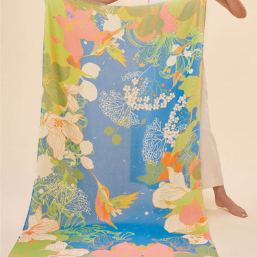 Powder Hummingbird Print Scarf
