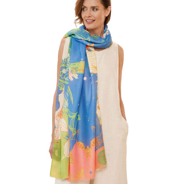 Powder Hummingbird Print Scarf