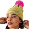 Powder Ingrid Bobble Hat - Lime/Fuchsia