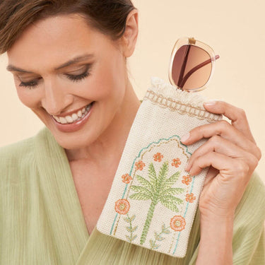 Powder Jute Sunglasses Case